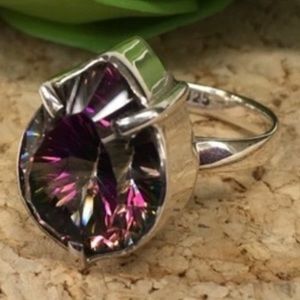 Sterling 925 Rainbow Topaz Ring size 8.5
